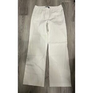 Talbots Women's White Stretch Wide‎ Leg Pants Size 4